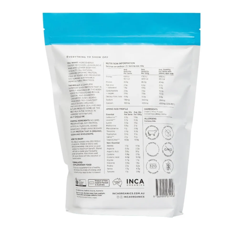 Inca Organics Organic Whey Protein Powder Natural - Image 6