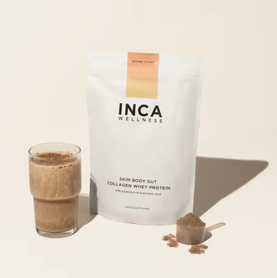Inca Wellness Skin Body Gut Collagen Whey Protein Chocolate 450g - Image 4