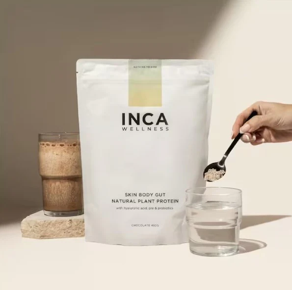 Inca Wellness Skin Body Gut Plant Protein Powder Chocolate 450g - Image 4