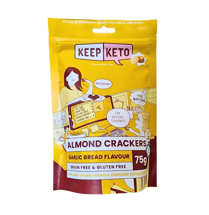 Keep Keto Crackers Garlic Bread Flavour 75g