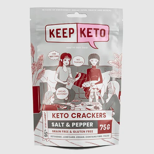 Keep Keto Crackers Salt and Pepper 75g