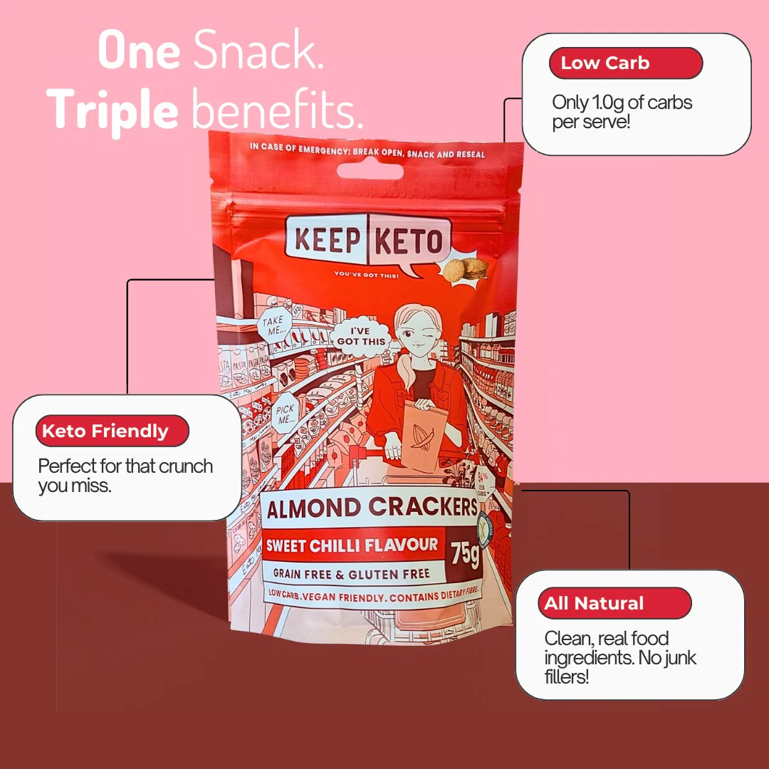 Keep Keto Crackers Sweet Chilli 75g - Image 3