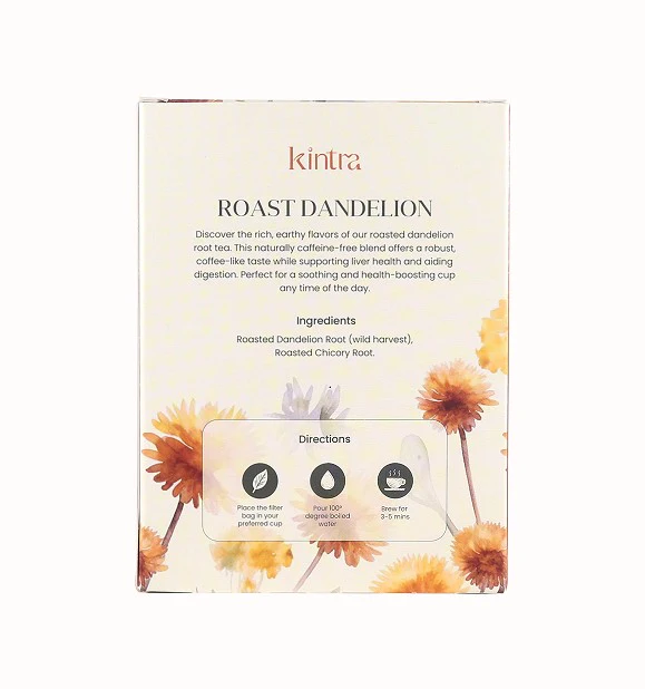 Kintra Foods Roasted Dandelion Blend 32 Tea Bags - Image 2