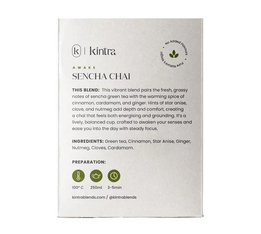 Kintra Foods Sencha Chai 80g 28 tea bags - Image 2
