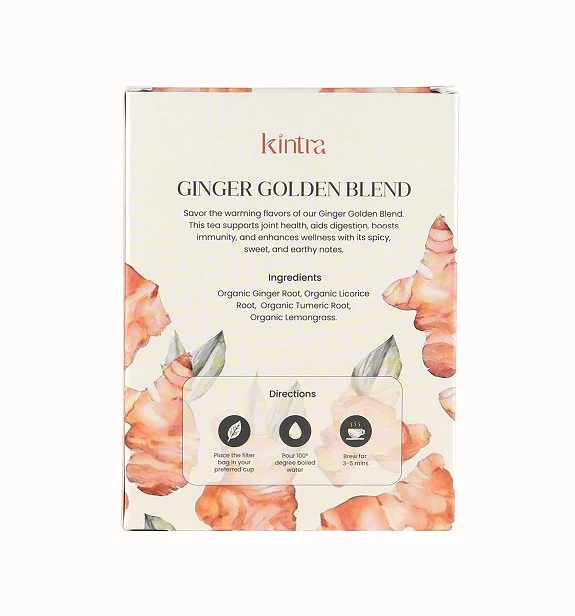 Kintra Foods Tea Ginger Golden Blend Bags 25 Tea Bags - Image 2