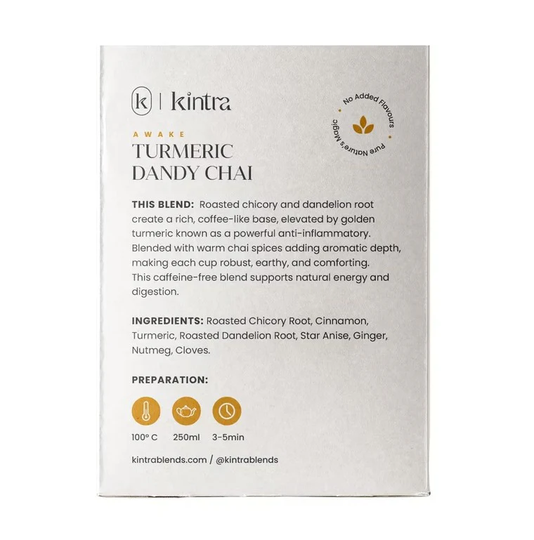 Kintra Foods Turmeric Dandy Chai 90g 32 tea bags - Image 2