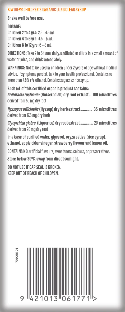 Kiwiherb Children's Organic Lung Clear Syrup - Image 6