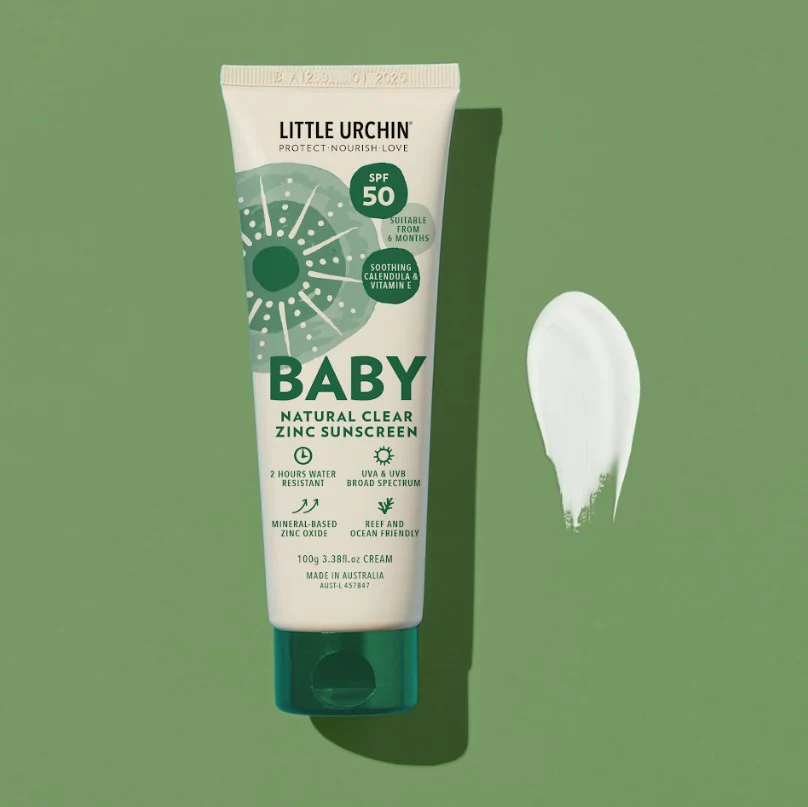 Little Urchin BABY Natural Clear Zinc Sunscreen SPF 50 100g - Image 3