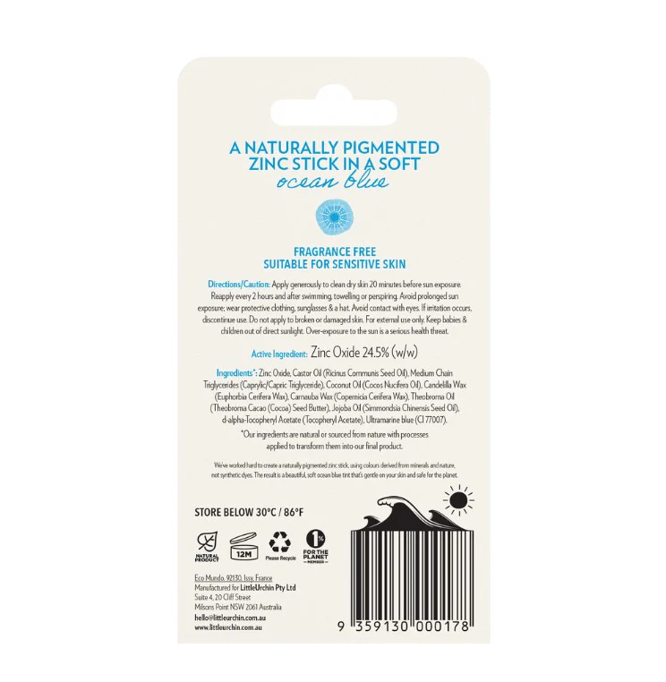Little Urchin BLUE Natural Zinc Stick SPF 50+ 14g - Image 2