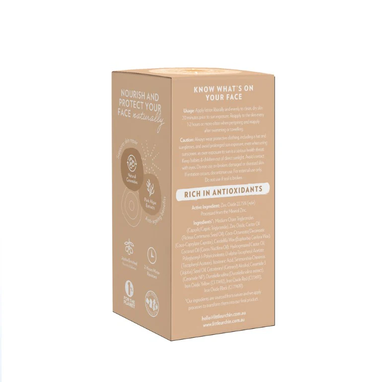 Little Urchin FACE Light/Medium Tint Natural Sunscreen SPF 50+ 50g - Image 4