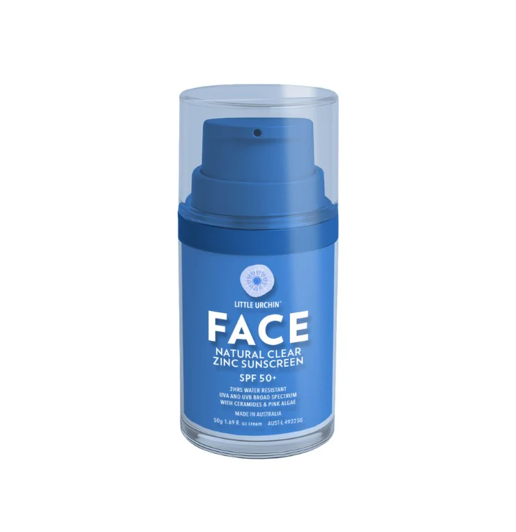 Little Urchin FACE Natural Clear Zinc Sunscreen SPF 50+ 50g - Image 2