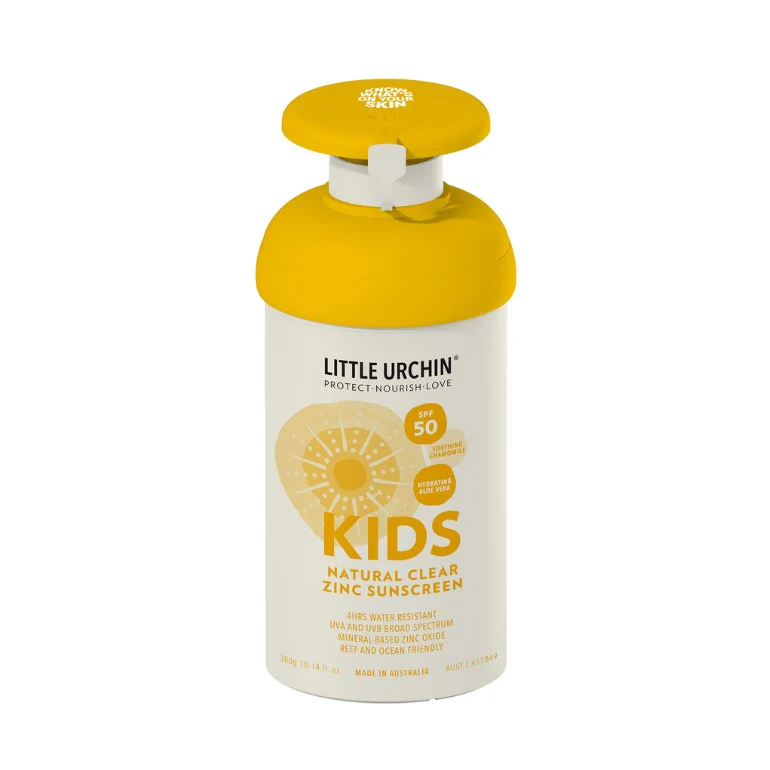 Little Urchin KIDS Natural Clear Zinc Sunscreen SPF 50+ 300g