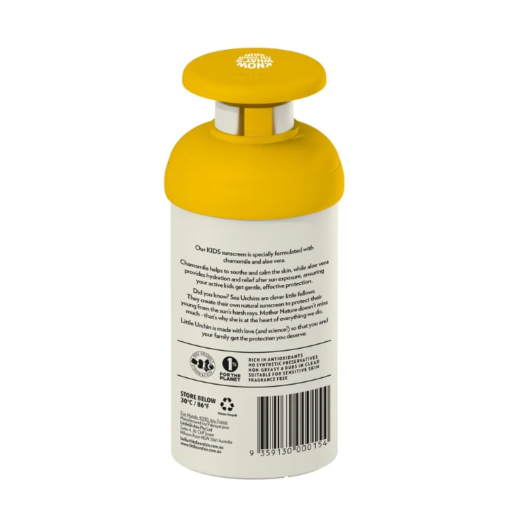 Little Urchin KIDS Natural Clear Zinc Sunscreen SPF 50+ 300g - Image 3