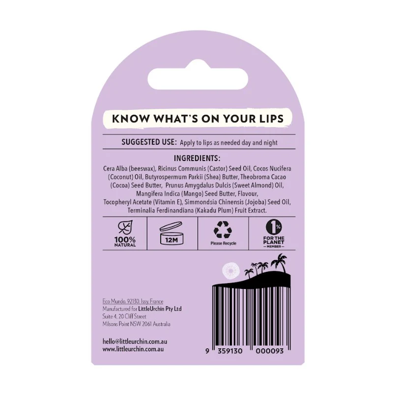 Little Urchin Lip Balm Cherry & Kakadu Plum 4g - Image 2