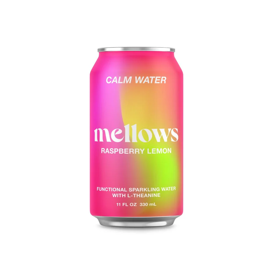Mellows Functional Sparkling Water Raspberry Lemon 330ml x 24 Pack