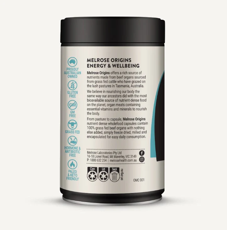 Melrose Origins Organ Meat Energy & Wellbeing 120 capsules - Image 3