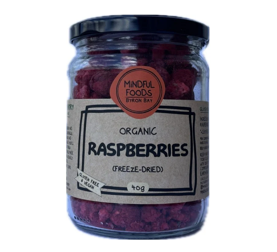 Mindful Foods Organic Raspberries Freeze-dried 40g