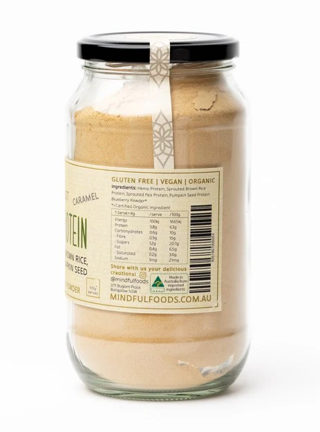 Mindful Foods STARDUST Protein Powder Plant CARAMEL Organic 380g - Image 3