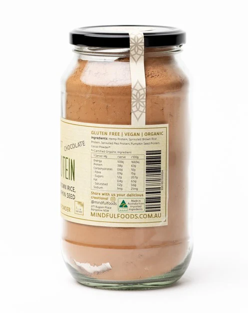 Mindful Foods STARDUST Protein Powder Plant CHOCOLATE Organic 450g - Image 3