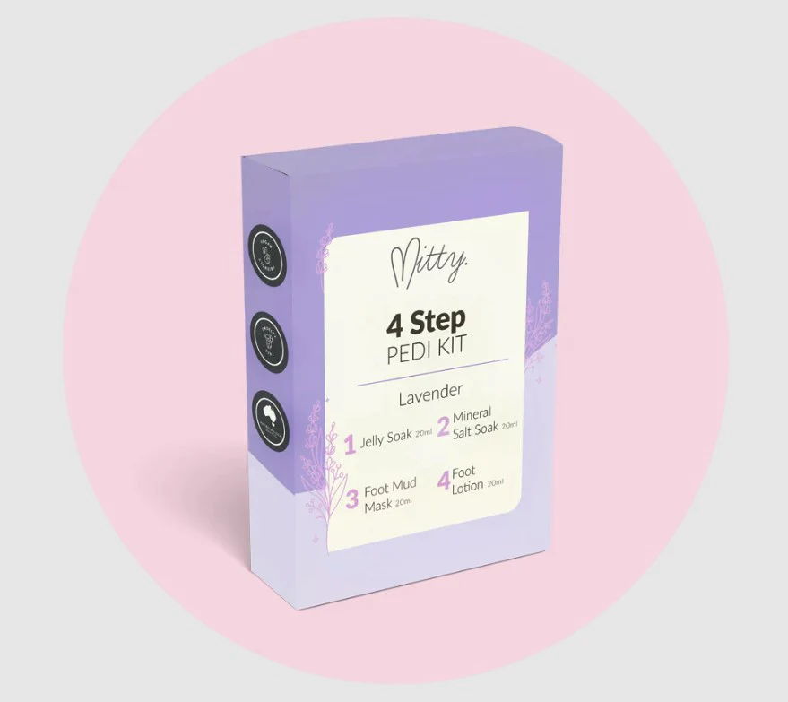Mitty 4 Step Pedi Kit Lavender 4x20ml