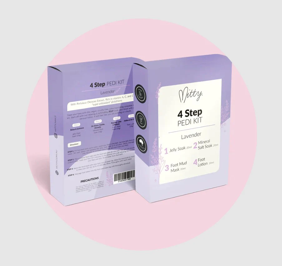 Mitty 4 Step Pedi Kit Lavender 4x20ml - Image 2