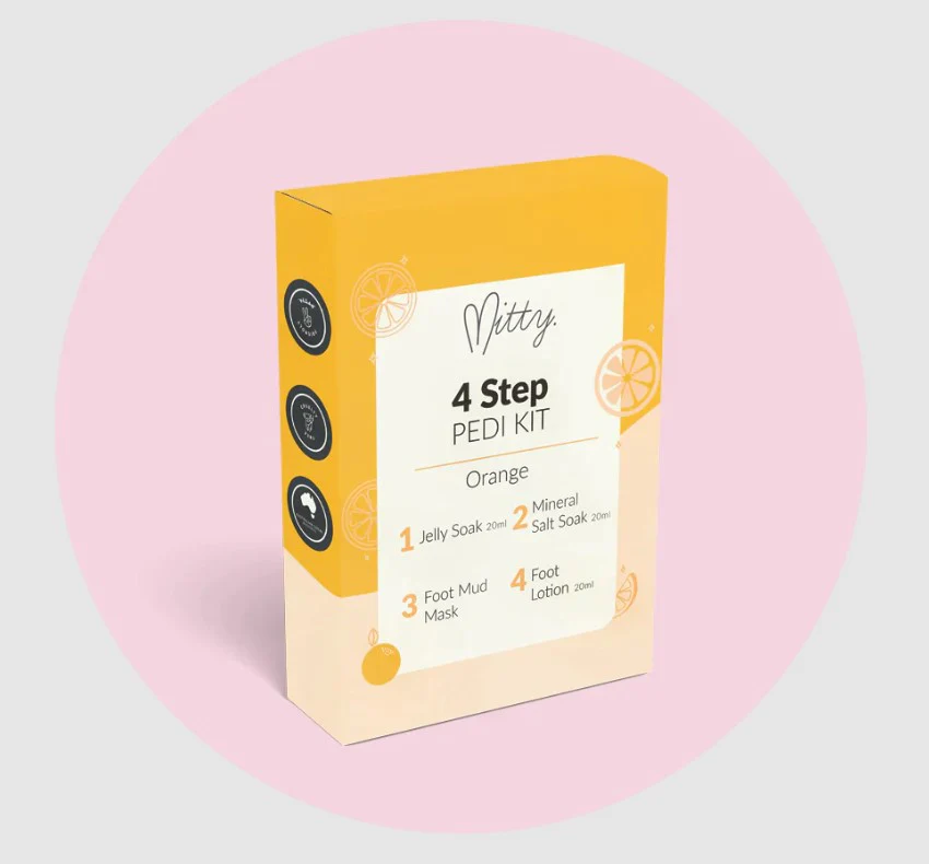 Mitty 4 Step Pedi Kit Orange 4x20ml