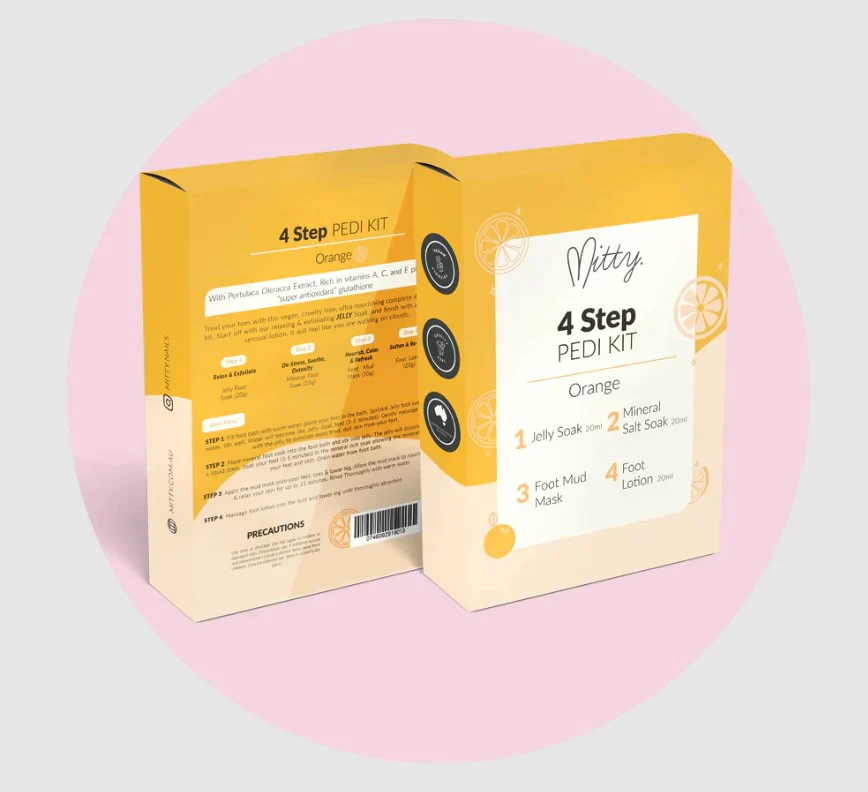 Mitty 4 Step Pedi Kit Orange 4x20ml - Image 2