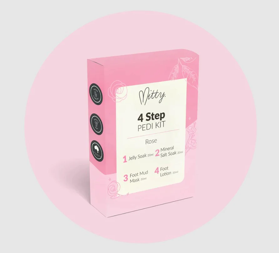 Mitty 4 Step Pedi Kit Rose 4x20ml