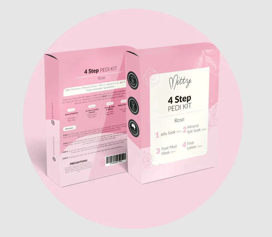 Mitty 4 Step Pedi Kit Rose 4x20ml - Image 2