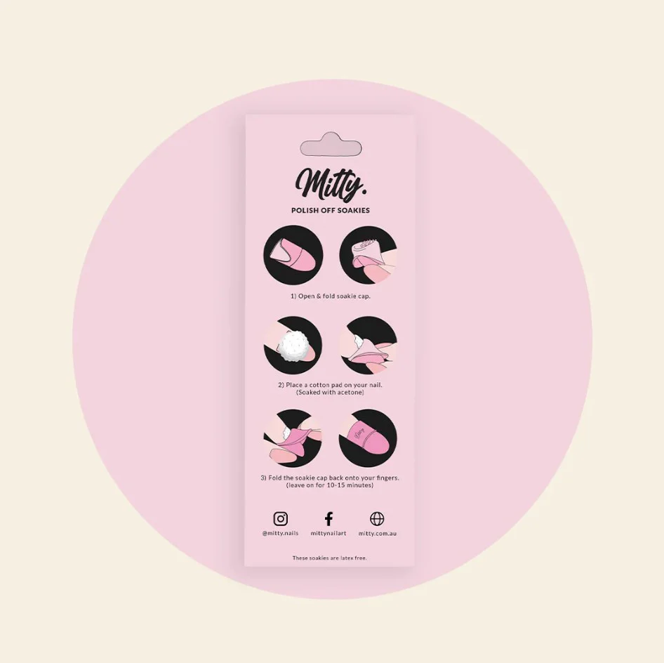 Mitty Polish off Soakies Candy Pink 5pcs - Image 2