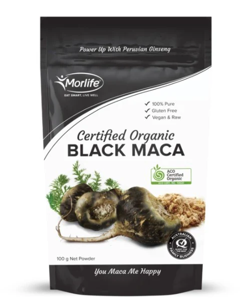 Morlife Certified Organic Maca Black Powder 100g