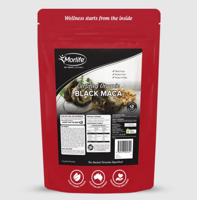 Morlife Certified Organic Maca Black Powder 1kg