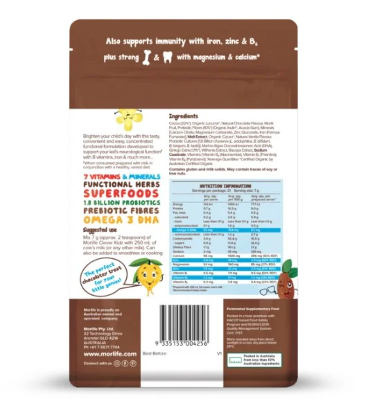 Morlife Clever Kidz Chocolate Drink 150g - Image 2