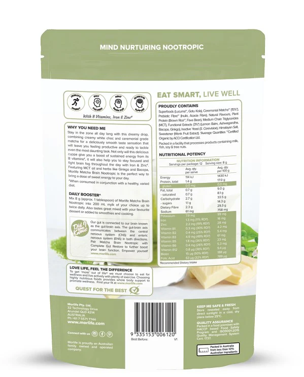 Morlife Matcha Brain Nootropic 100g - Image 2