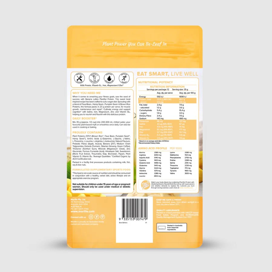 Morlife Plantiful Protein Banana Lollies 440g - Image 2