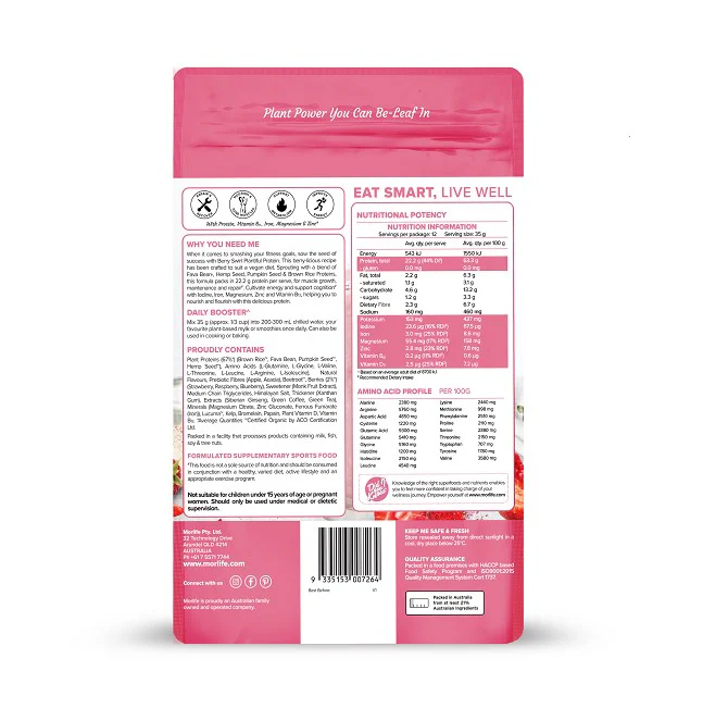 Morlife Plantiful Protein Berry Swirl 440g - Image 2