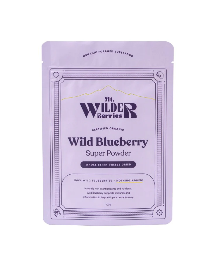 Mt. Wilder Berries Wild Blueberry Certified Organic Super Powder 100g