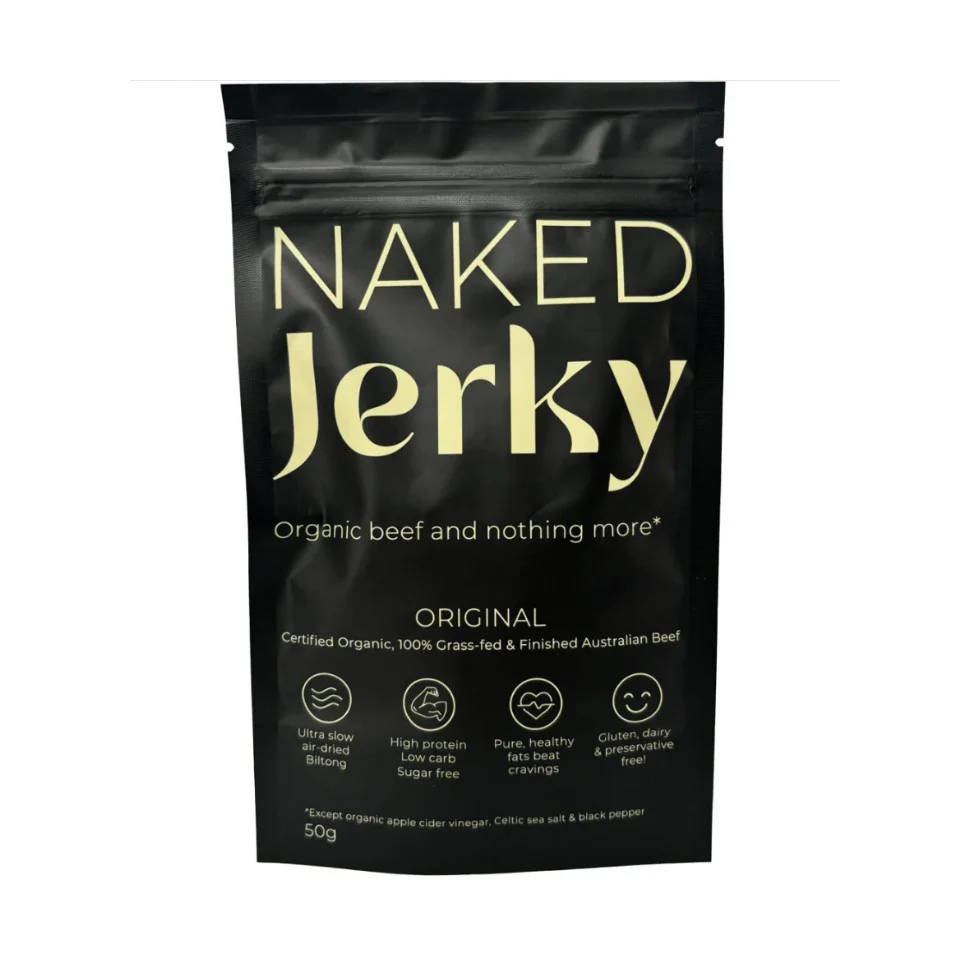 Naked Jerky Organic Beef Jerky Original 50g - Box of 10