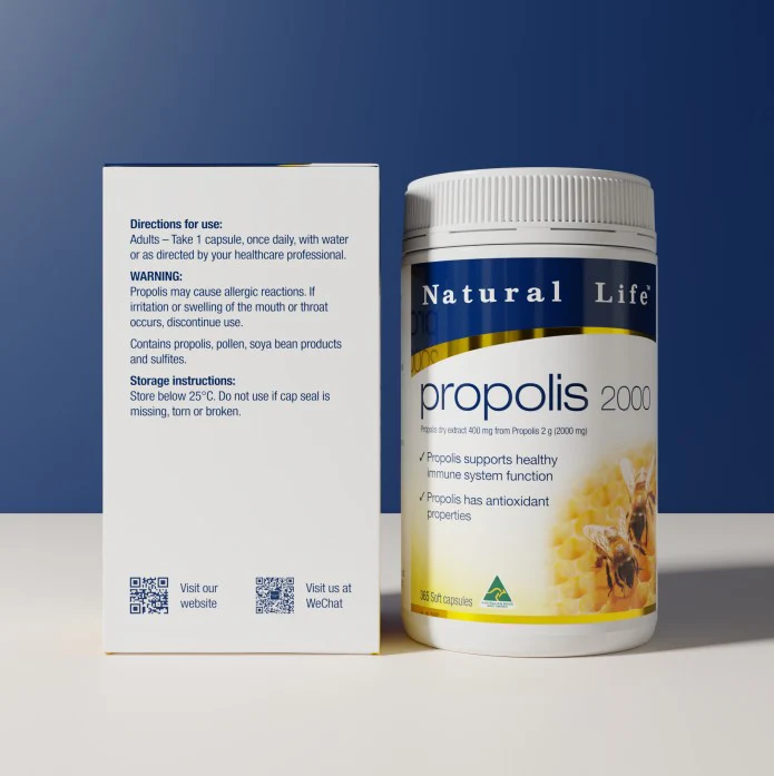 Natural Life Propolis 2000mg 365 Capsules - Image 2