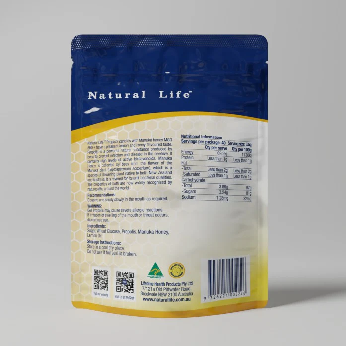 Natural Life Propolis & Manuka honey 40 Candies - Image 2