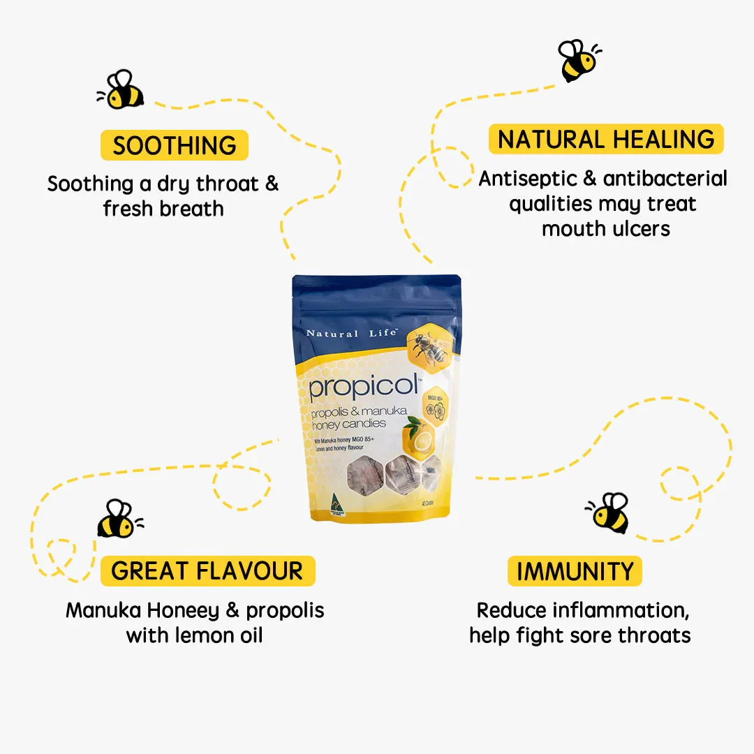 Natural Life Propolis & Manuka honey 40 Candies - Image 3