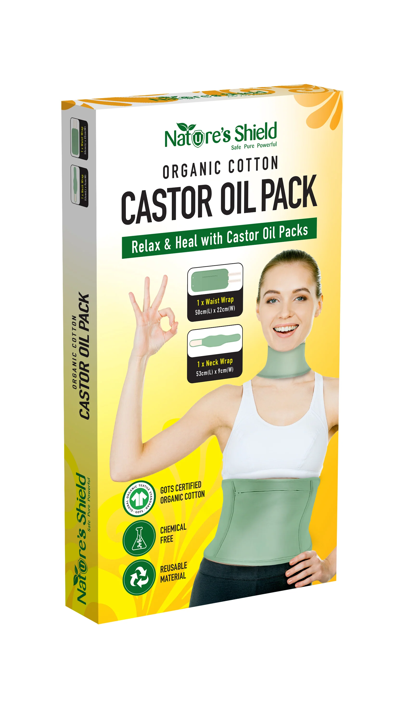 Nature's Shield Organic Castor Oil Waist & Neck Pack