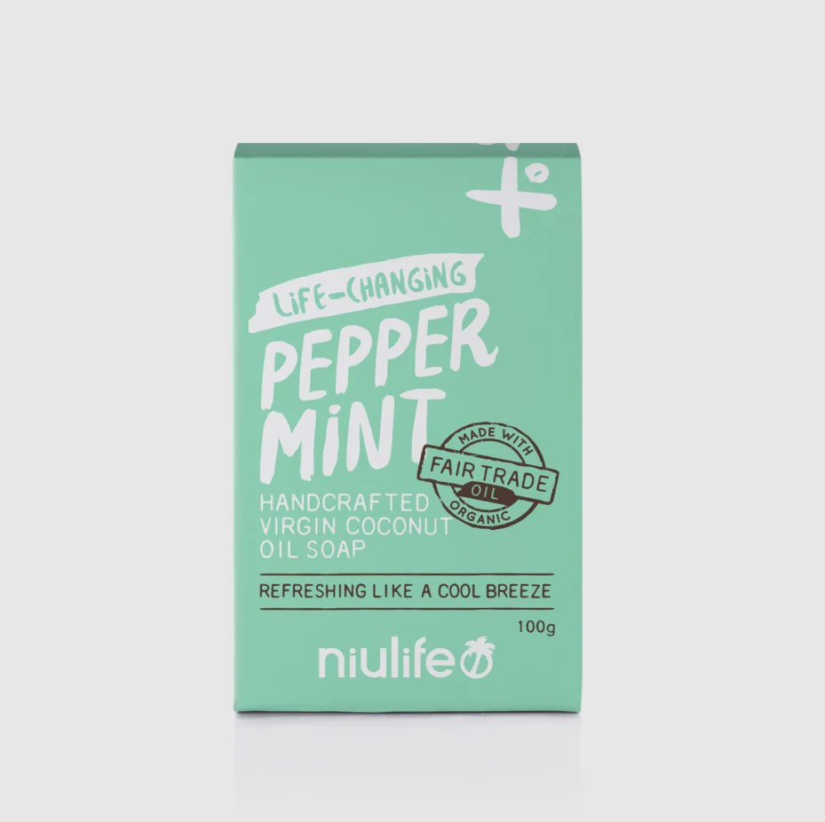 Niulife Handcrafted Virgin Coconut Oil Bar Soap Peppermint 100g