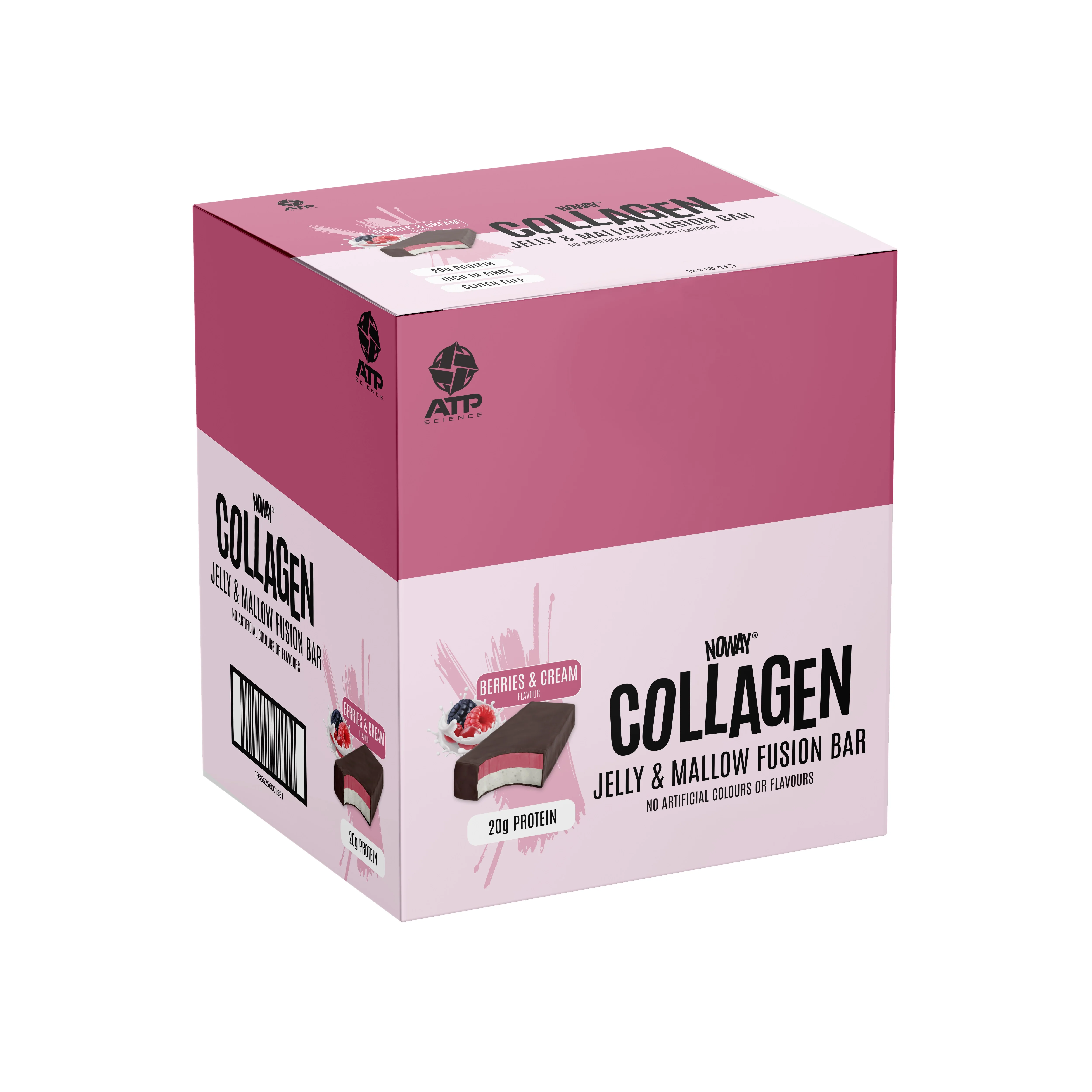 NOWAY Collagen Fusion Bar Berries & Cream 60g - Box of 12