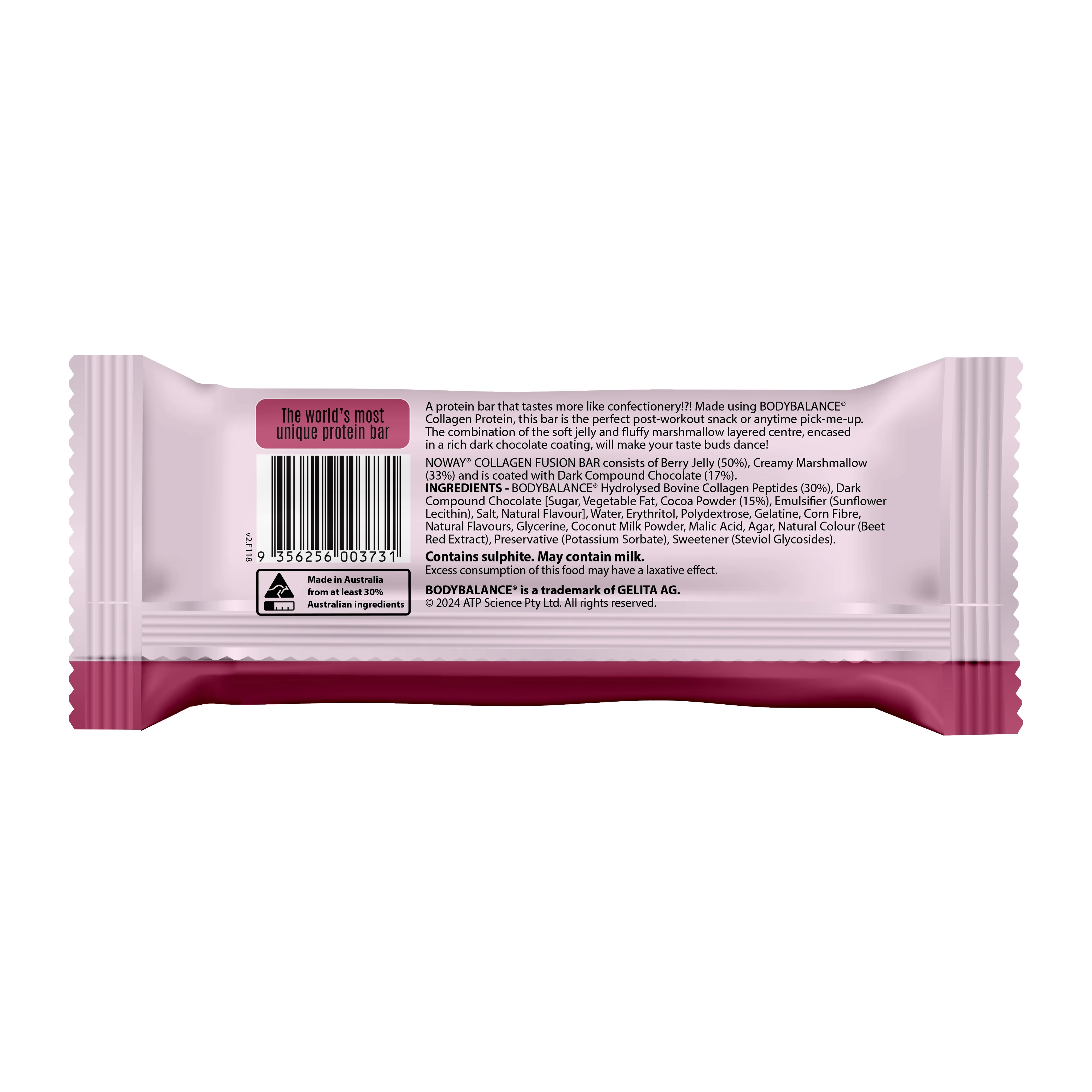 NOWAY Collagen Fusion Bar Berries & Cream 60g - Box of 12 - Image 3