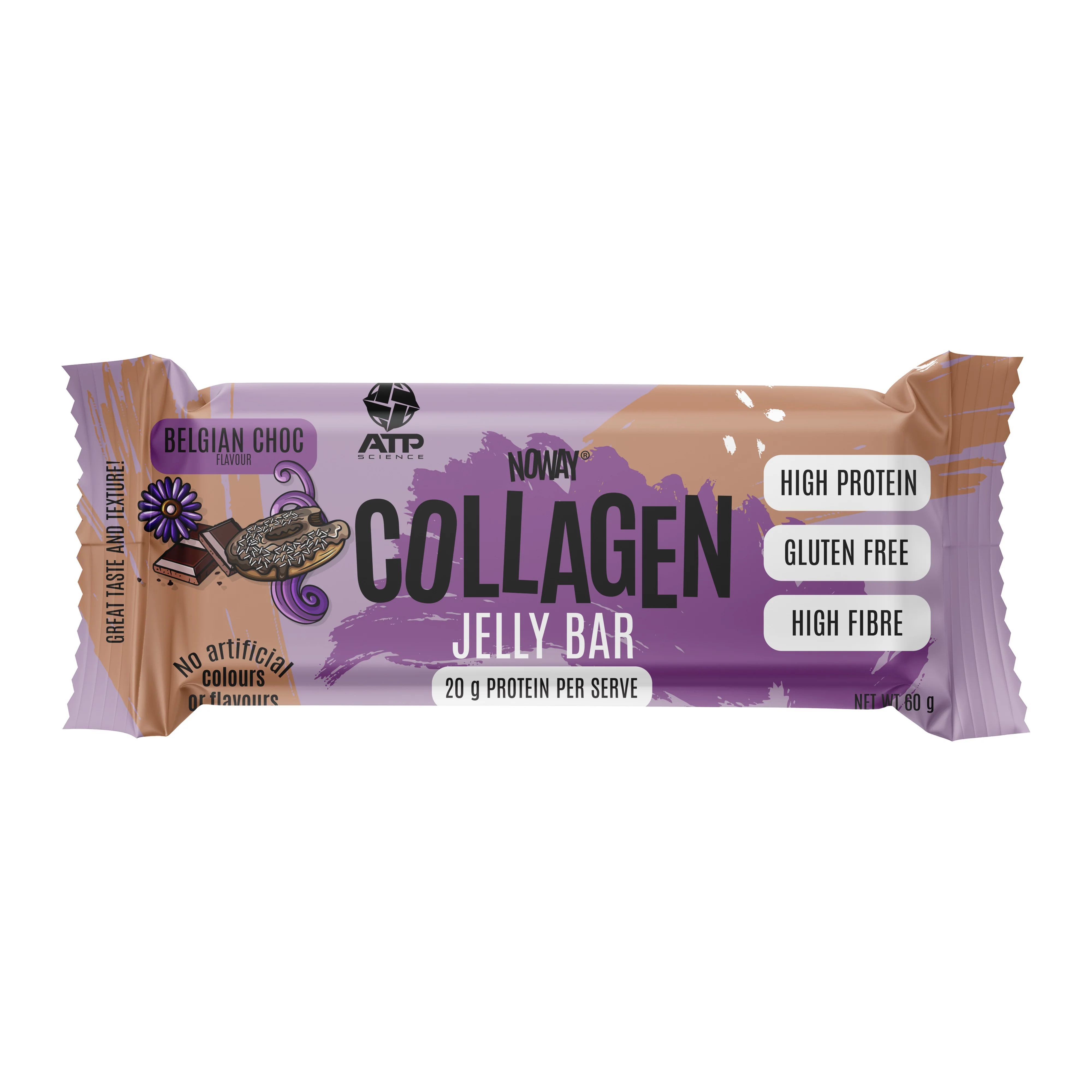 NOWAY Collagen Jelly Bar Belgian Choc 60g - Box of 12 - Image 2