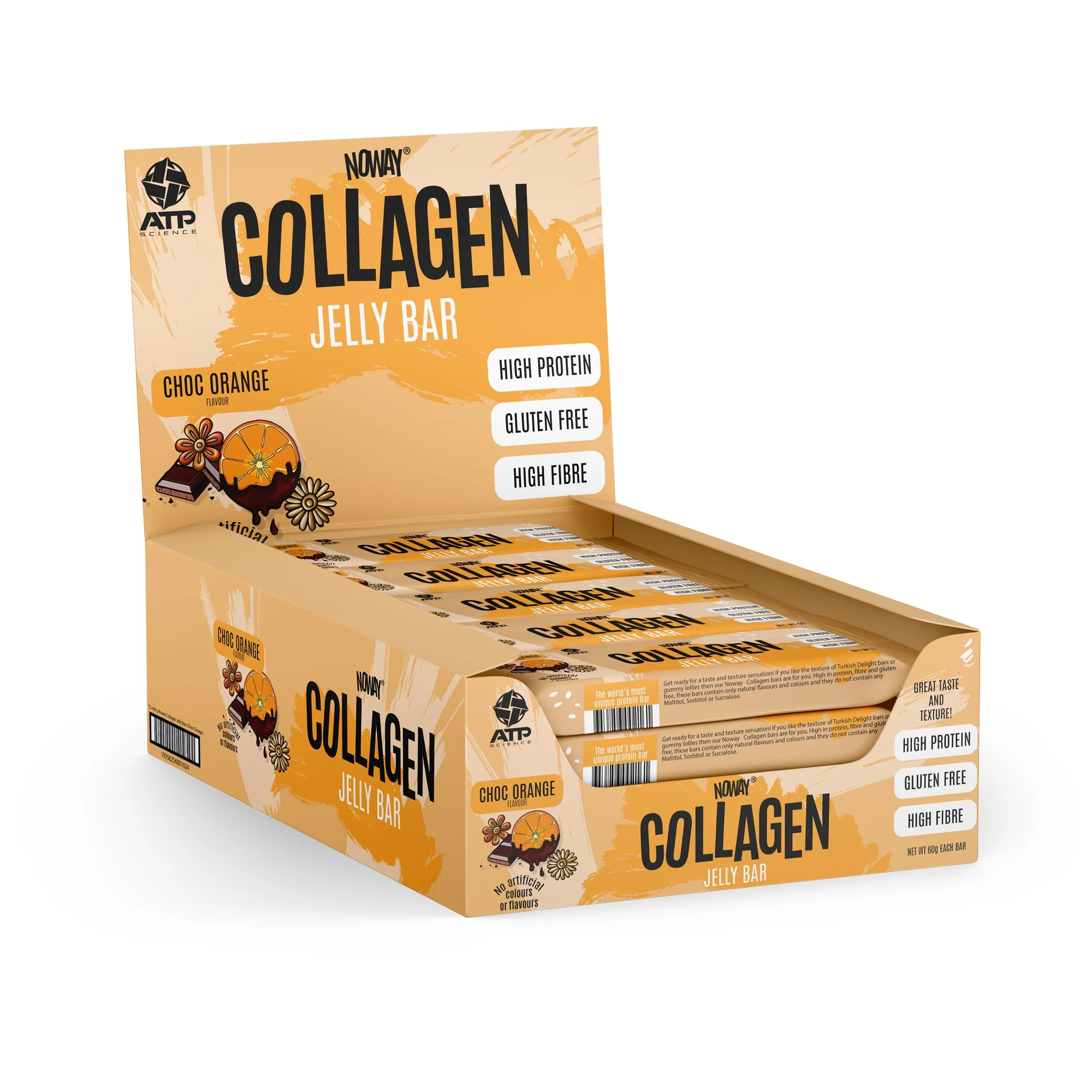 NOWAY Collagen Jelly Bar Choc Orange 60g - Box of 12