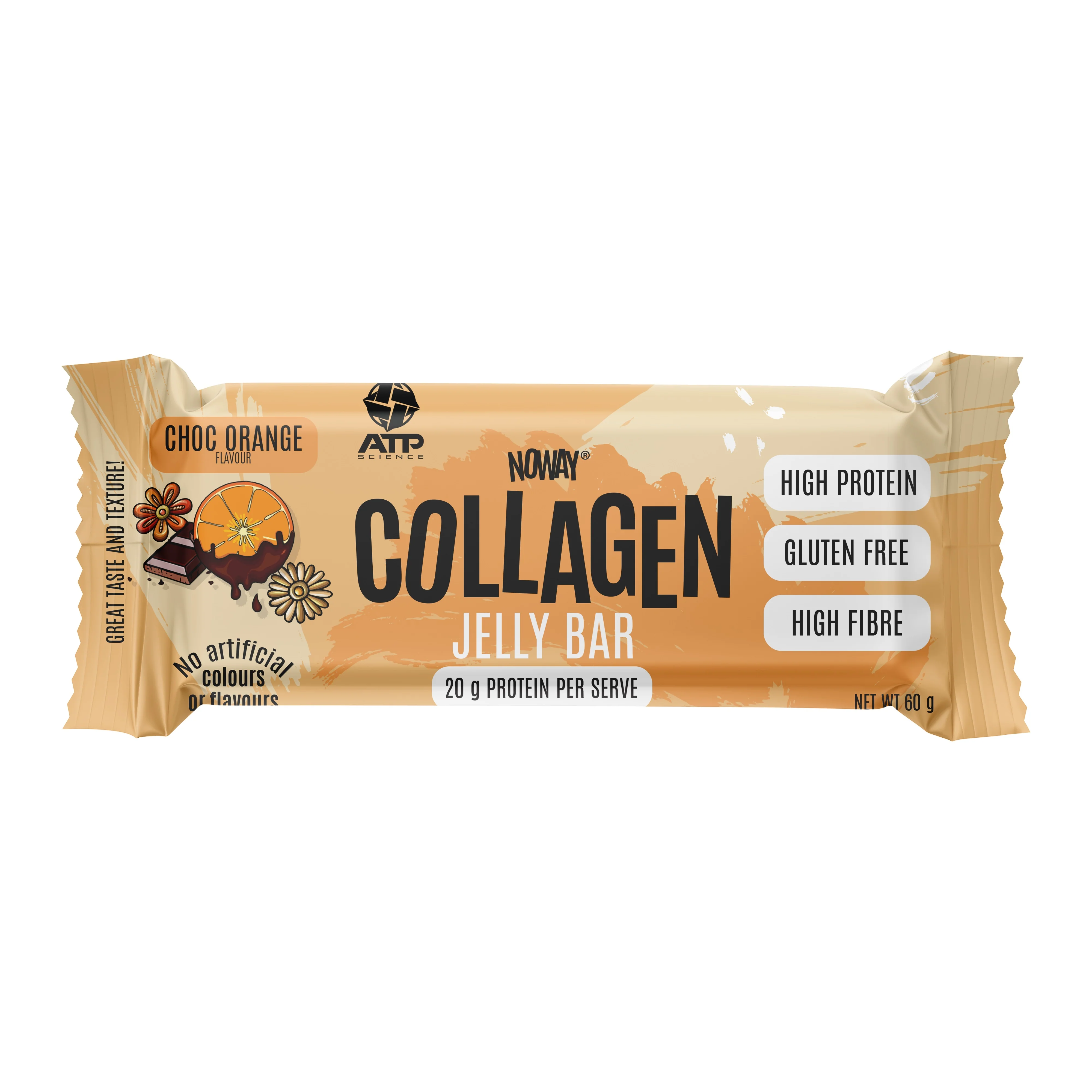 NOWAY Collagen Jelly Bar Choc Orange 60g - Box of 12 - Image 2