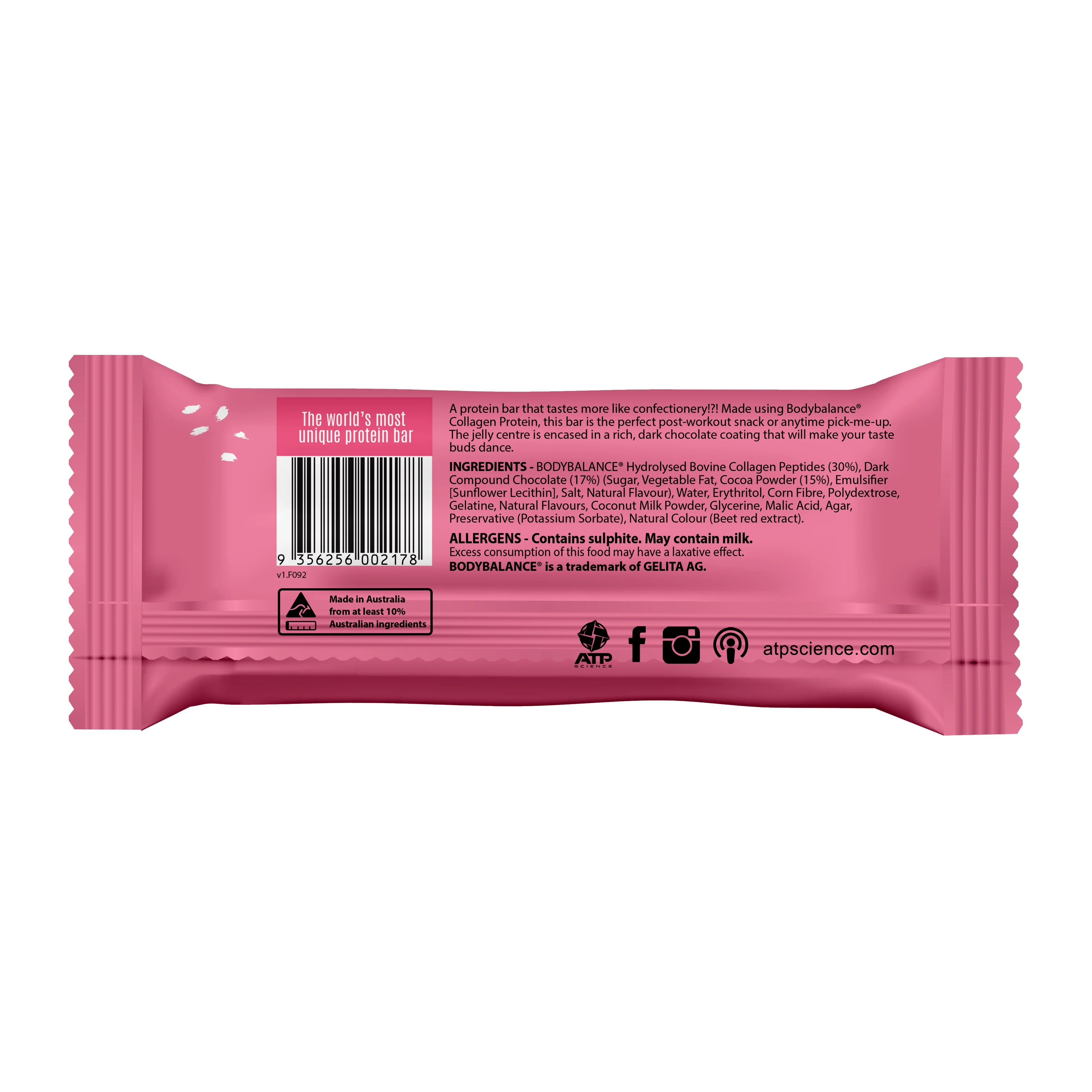 NOWAY Collagen Jelly Bar Raspberry 60g - Box of 12 - Image 3