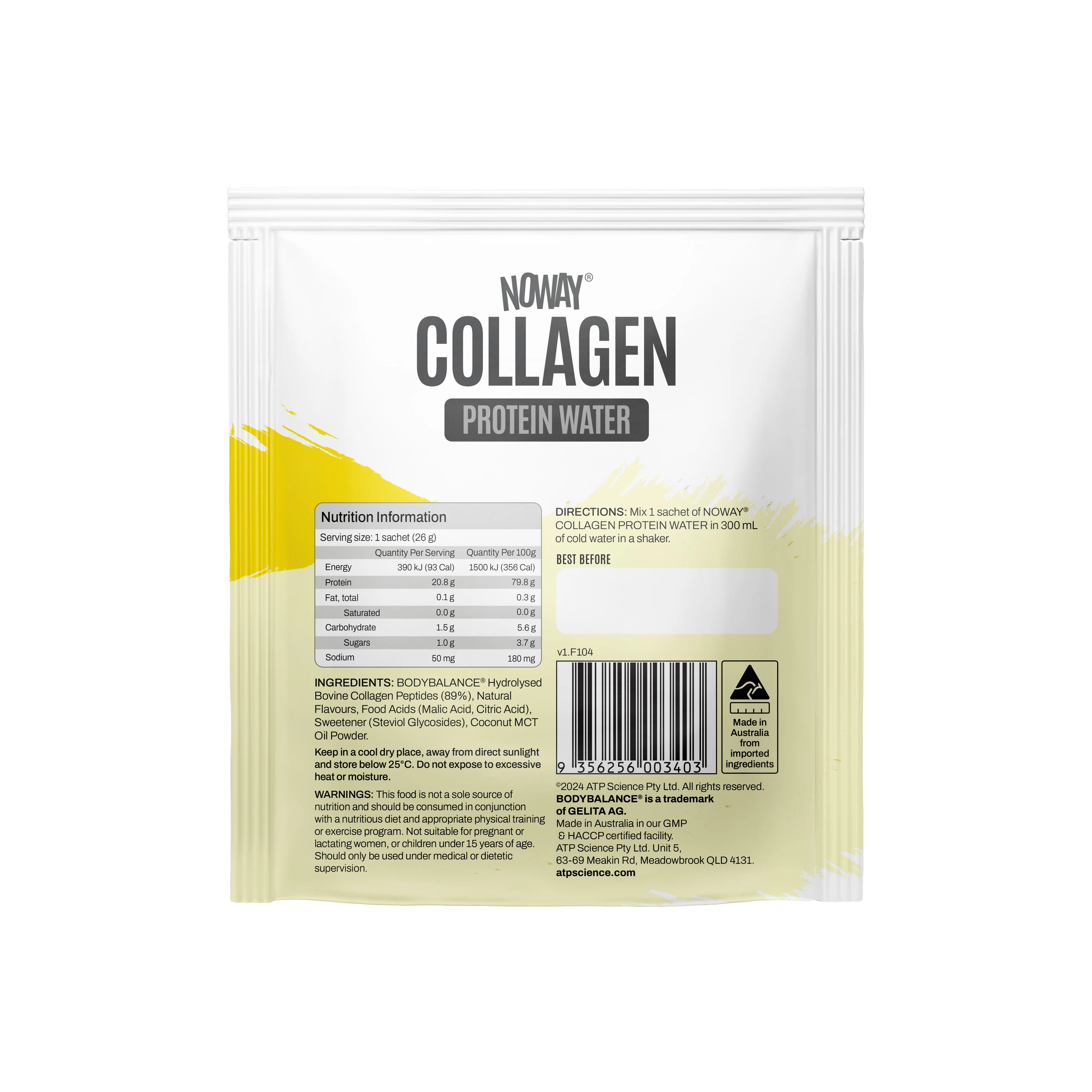 NOWAY Collagen Protein Water Old Fashioned Lemonade 25g Sachet - Box of 10 - Image 2